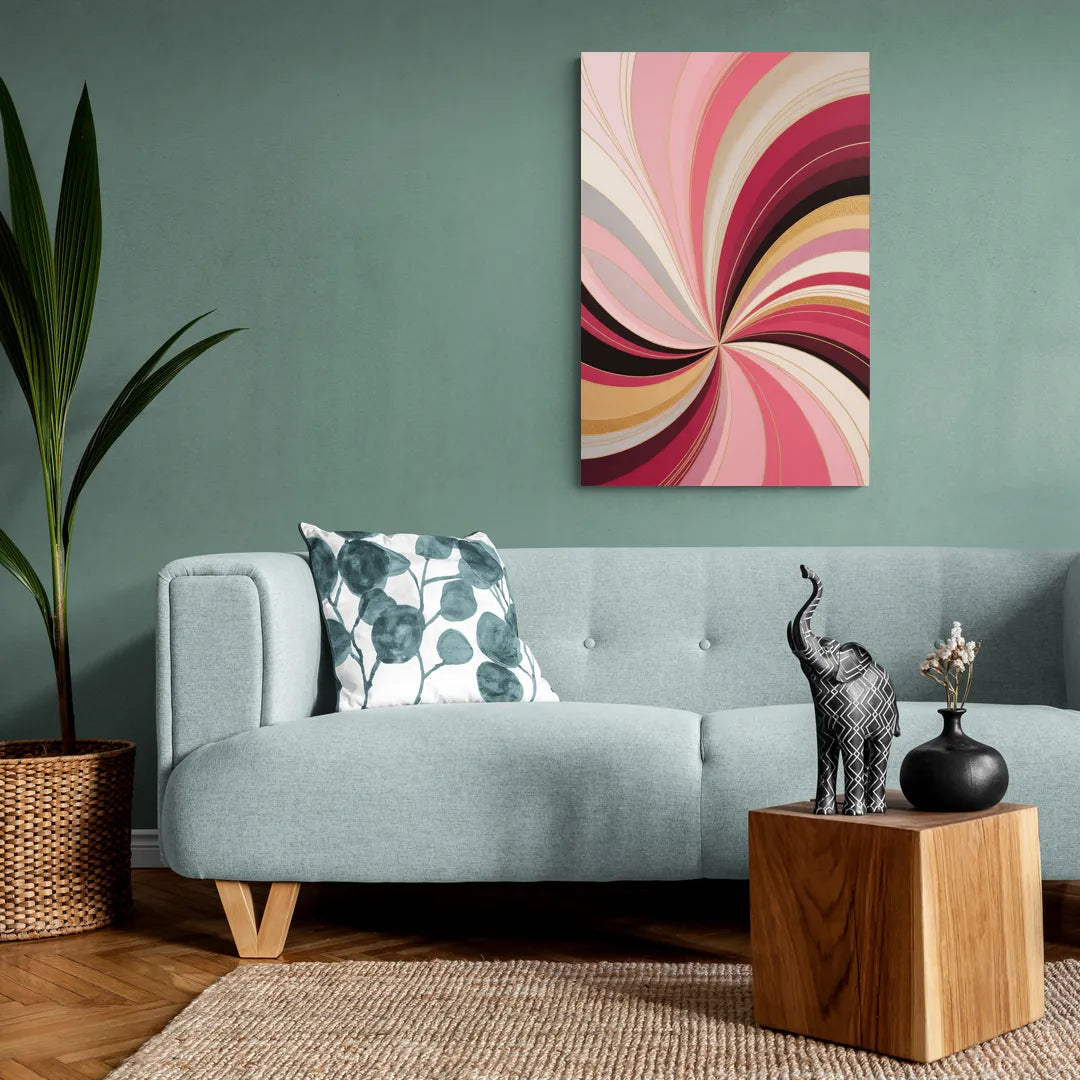 Fluid Elegance Pink Abstract - Canvas Wall Art Living Room