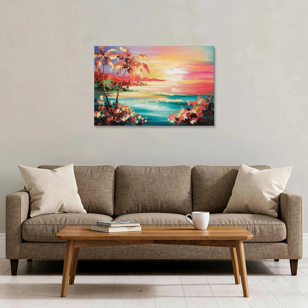 Fort Lauderdale Coastal Sunset - Canvas Wall Art - Sofa - 36x24