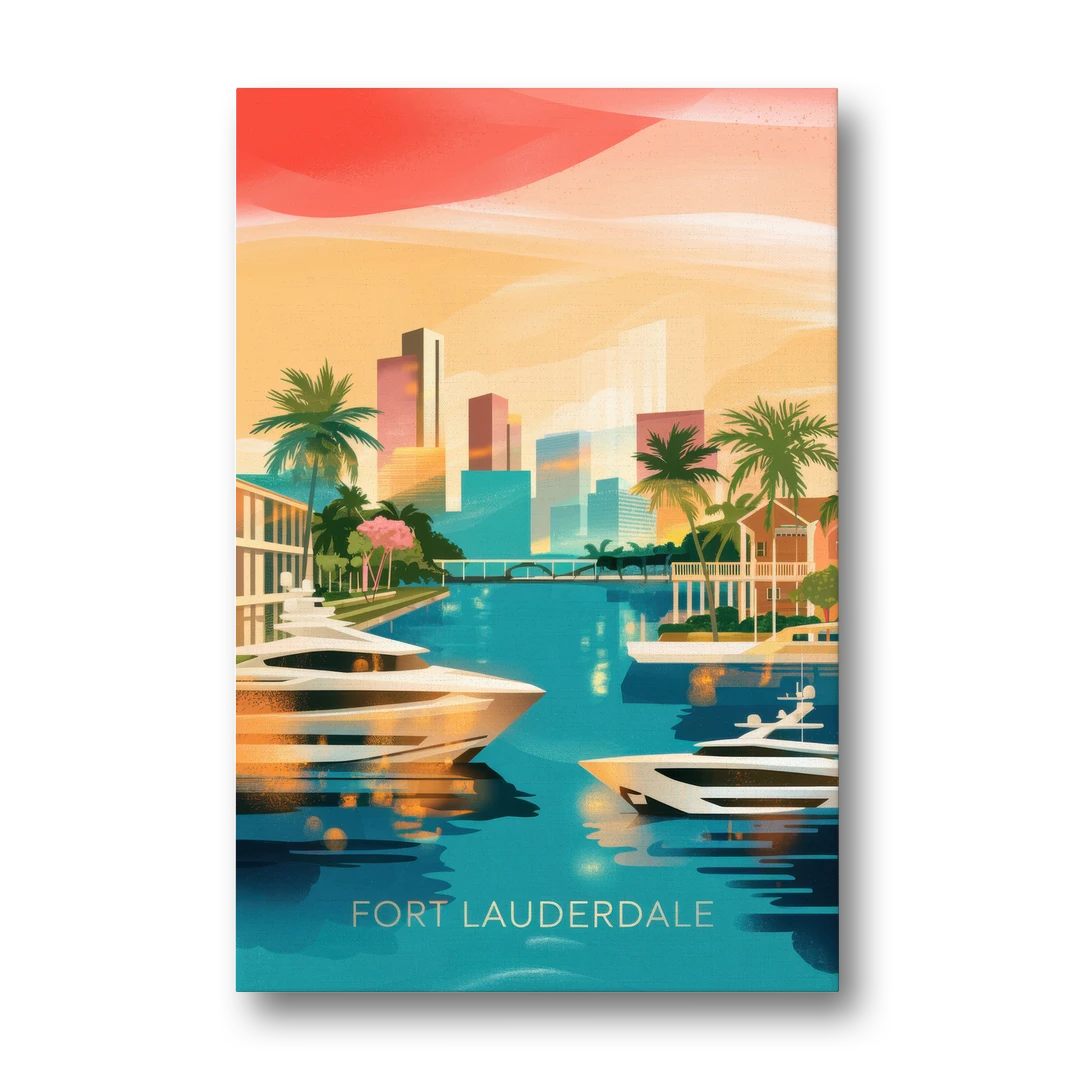 Fort Lauderdale Intracoastal Waterway - Canvas Wall Art - Front