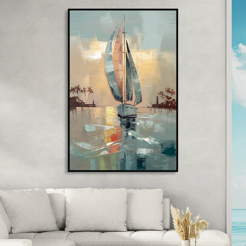 Fort Lauderdale Nautical Charm Sitting Room - Black Canvas Wall Art