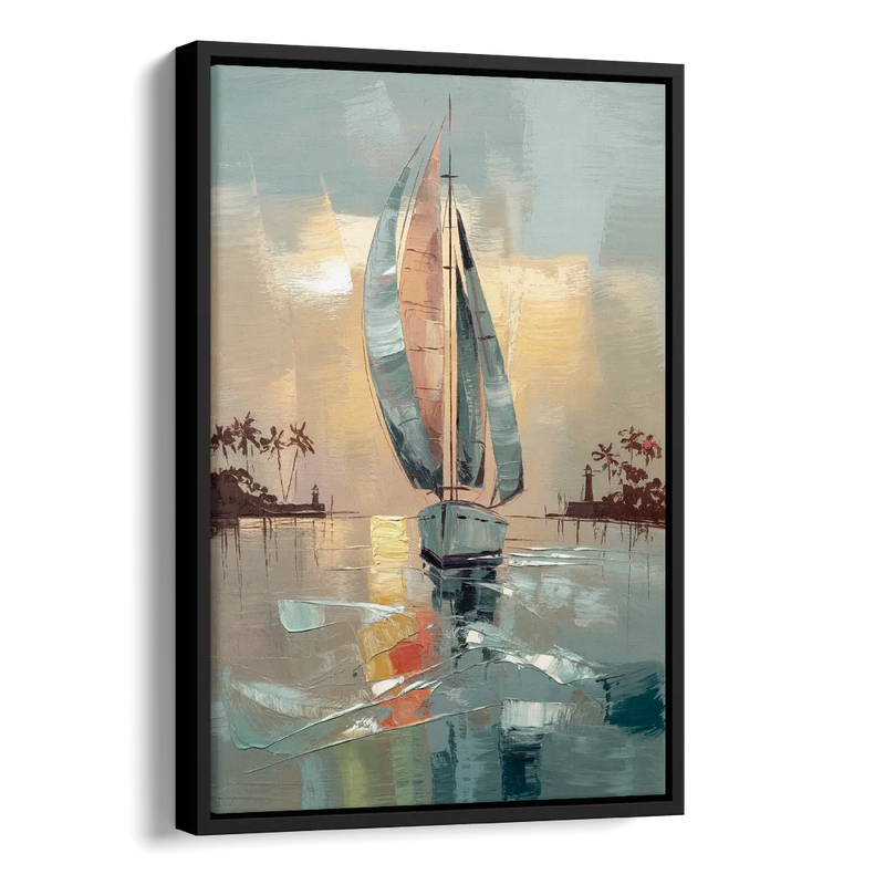 Fort Lauderdale Nautical Charm Side - Black Canvas Wall Art