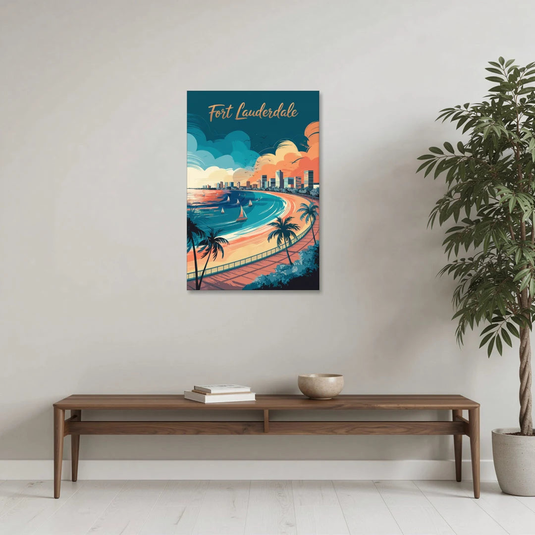 Fort Lauderdale Oceanfront Views - Canvas Wall Art - Coffee Table - 24x36