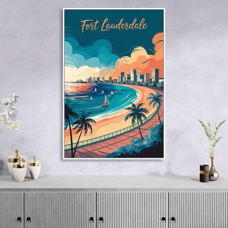 Fort Lauderdale Oceanfront Views Sitting Room - White Canvas Wall Art