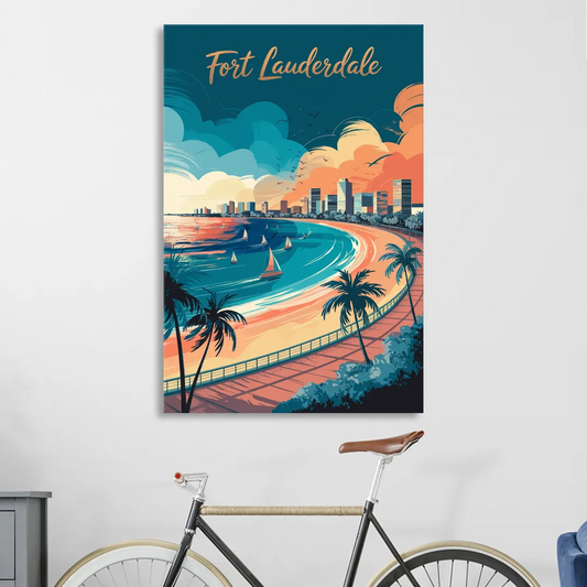 Fort Lauderdale Oceanfront Views Living Room - Canvas Wall Art