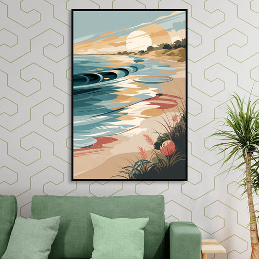 Fort Lauderdale Surf and Sand Living Room - Black Canvas Wall Art
