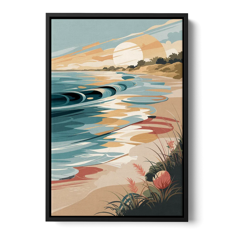 Fort Lauderdale Surf and Sand Front - Black Canvas Wall Art