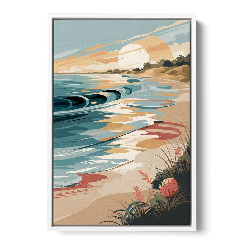 Fort Lauderdale Surf and Sand Front - White Canvas Wall Art