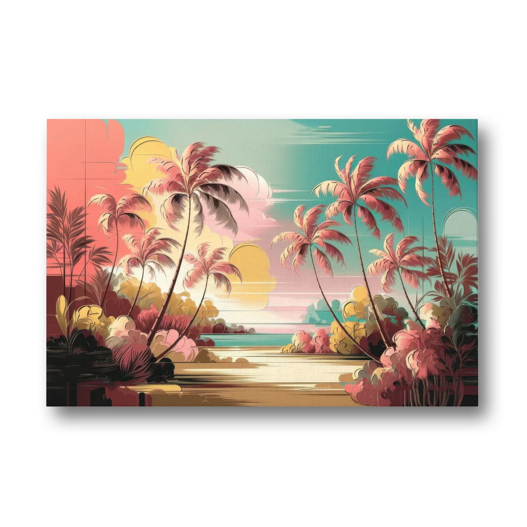 Fort Lauderdale Tropical Palm Trees - Canvas Wall Art - Front
