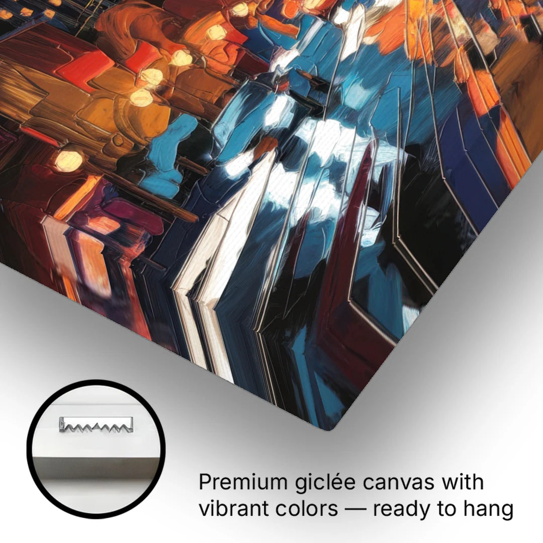 Fort Wayne Downtown Lights - Canvas Wall Art - Gallery Wrap Corner