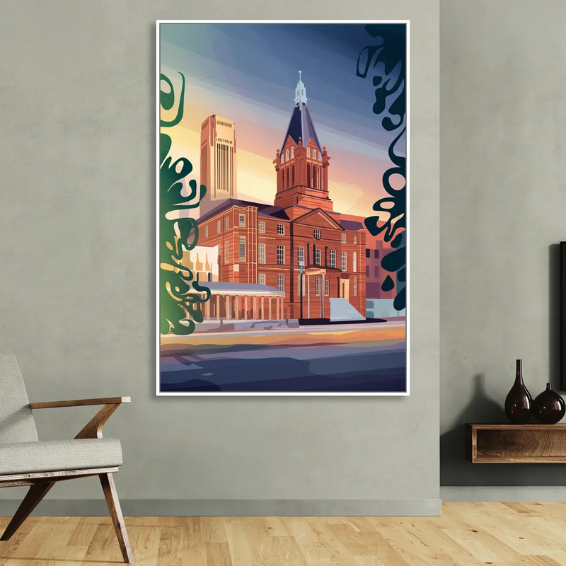 Fort Wayne Historic Landmarks Sitting Room - White Canvas Wall Art
