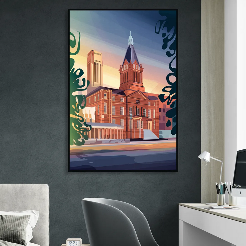 Fort Wayne Historic Landmarks Sitting Room - Black Canvas Wall Art