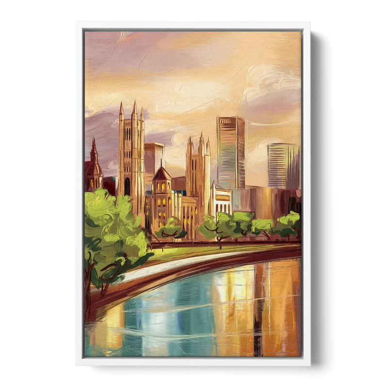 Fort Wayne Historic Landmarks Heritage Front - White Canvas Wall Art