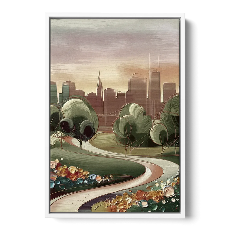 Fort Wayne Park Views Front - White Canvas Wall Art