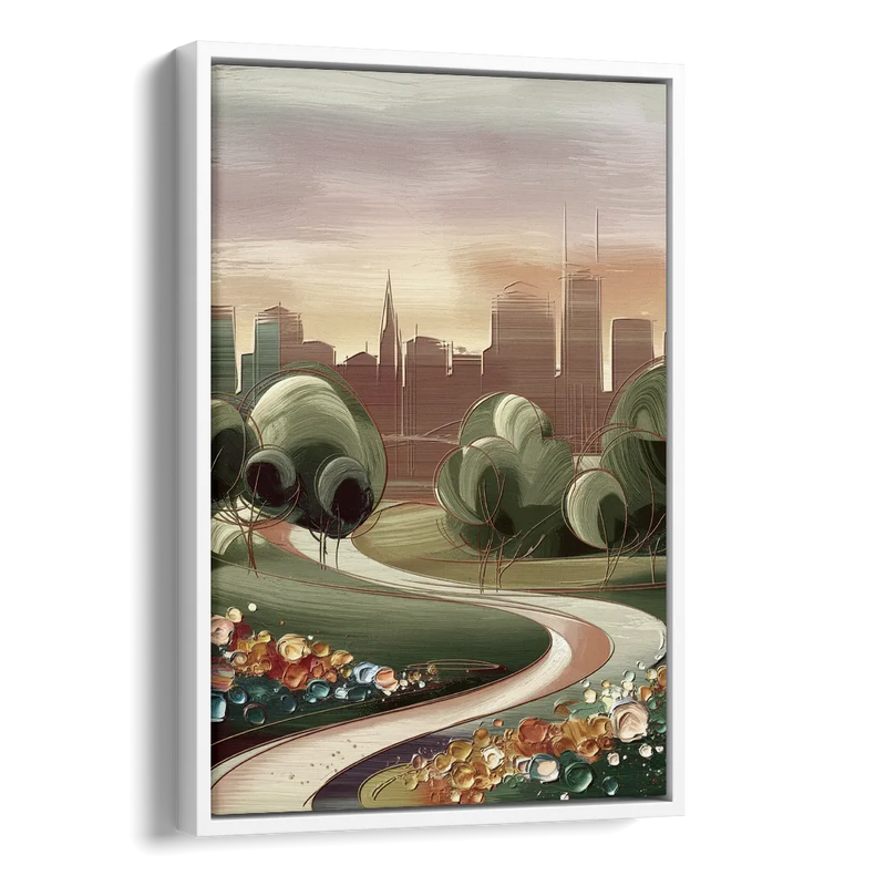 Fort Wayne Park Views Side - White Canvas Wall Art