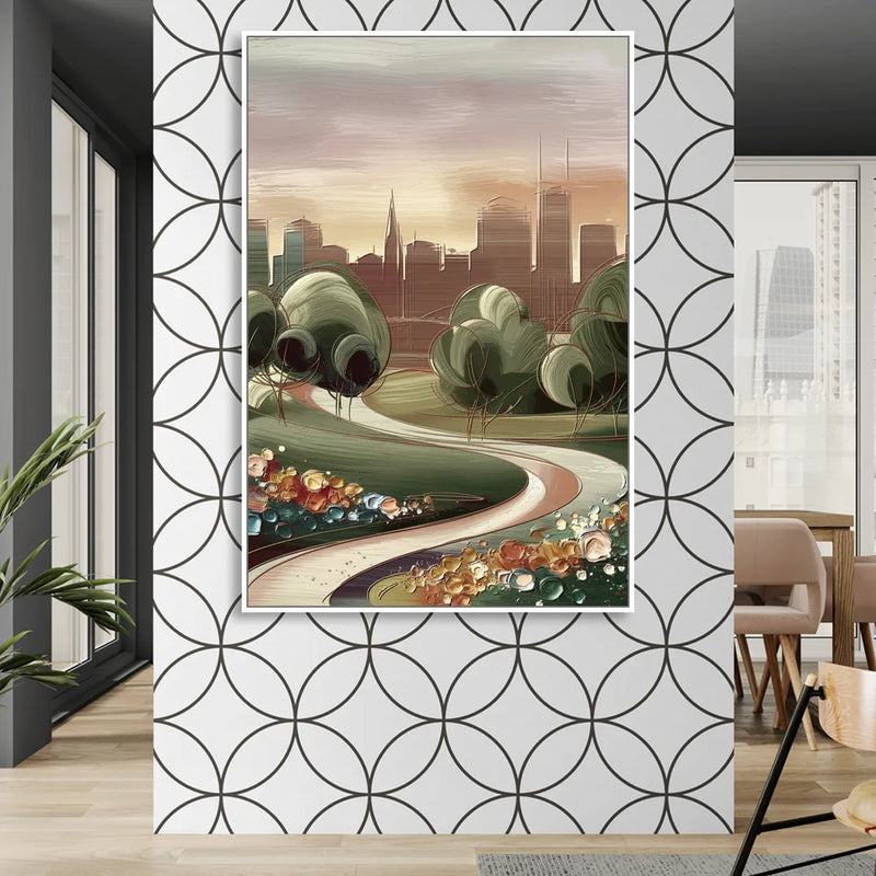 Fort Wayne Park Views Sitting Room - White Canvas Wall Art