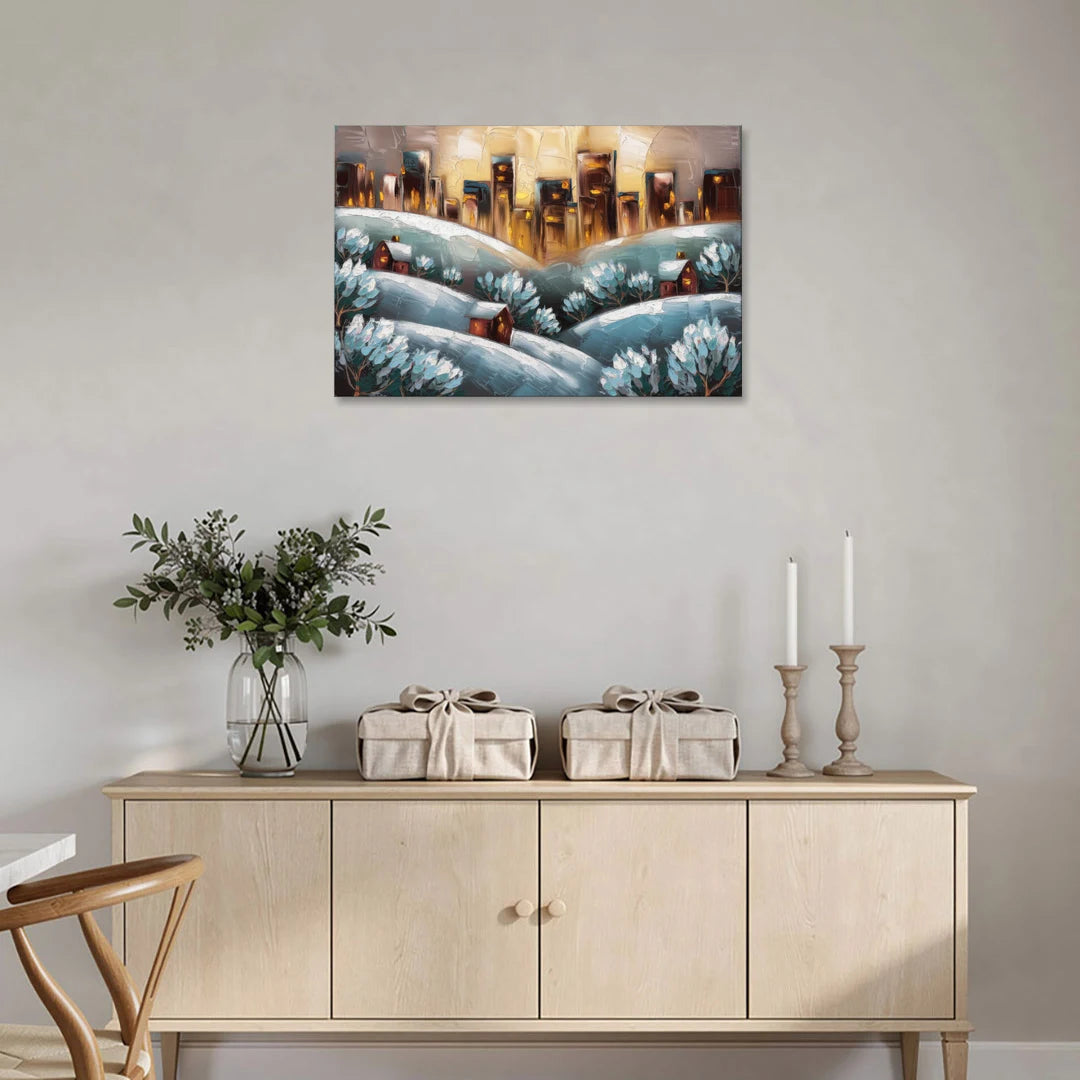 Fort Wayne Winter Wonderland - Canvas Wall Art - Coffee Table - 36x24