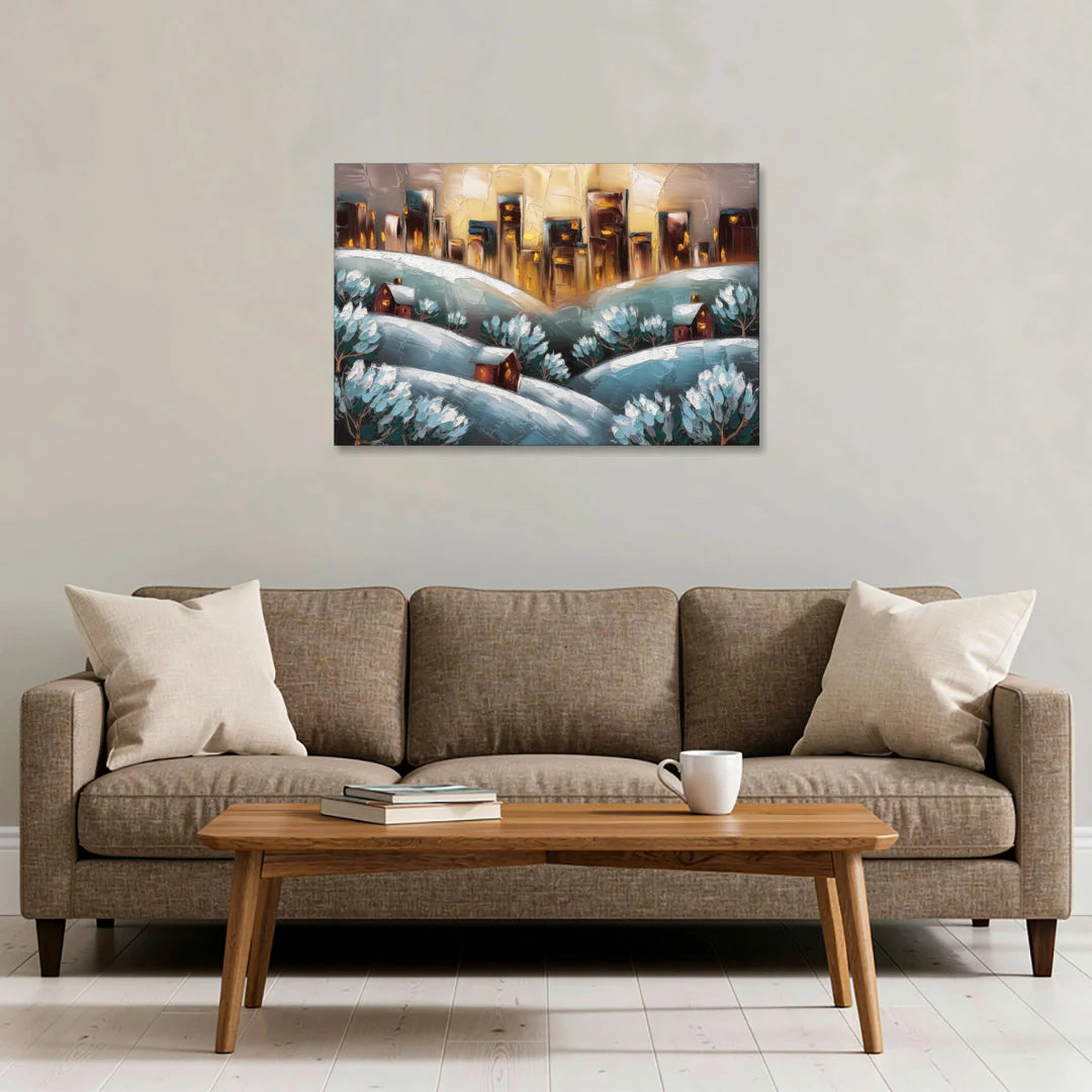 Fort Wayne Winter Wonderland - Canvas Wall Art - Sofa - 36x24