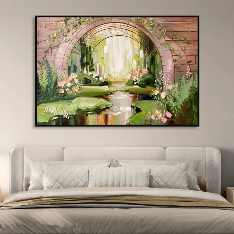 Fort Worth Botanical Gardens View Sitting Room - Black Canvas Wall Art