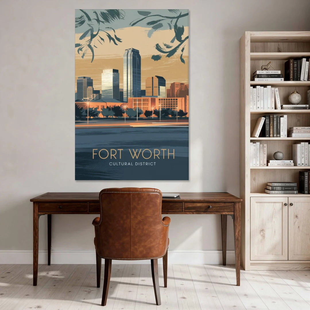 Fort Worth Cultural District Vibes - Canvas Wall Art - Office - 40x60