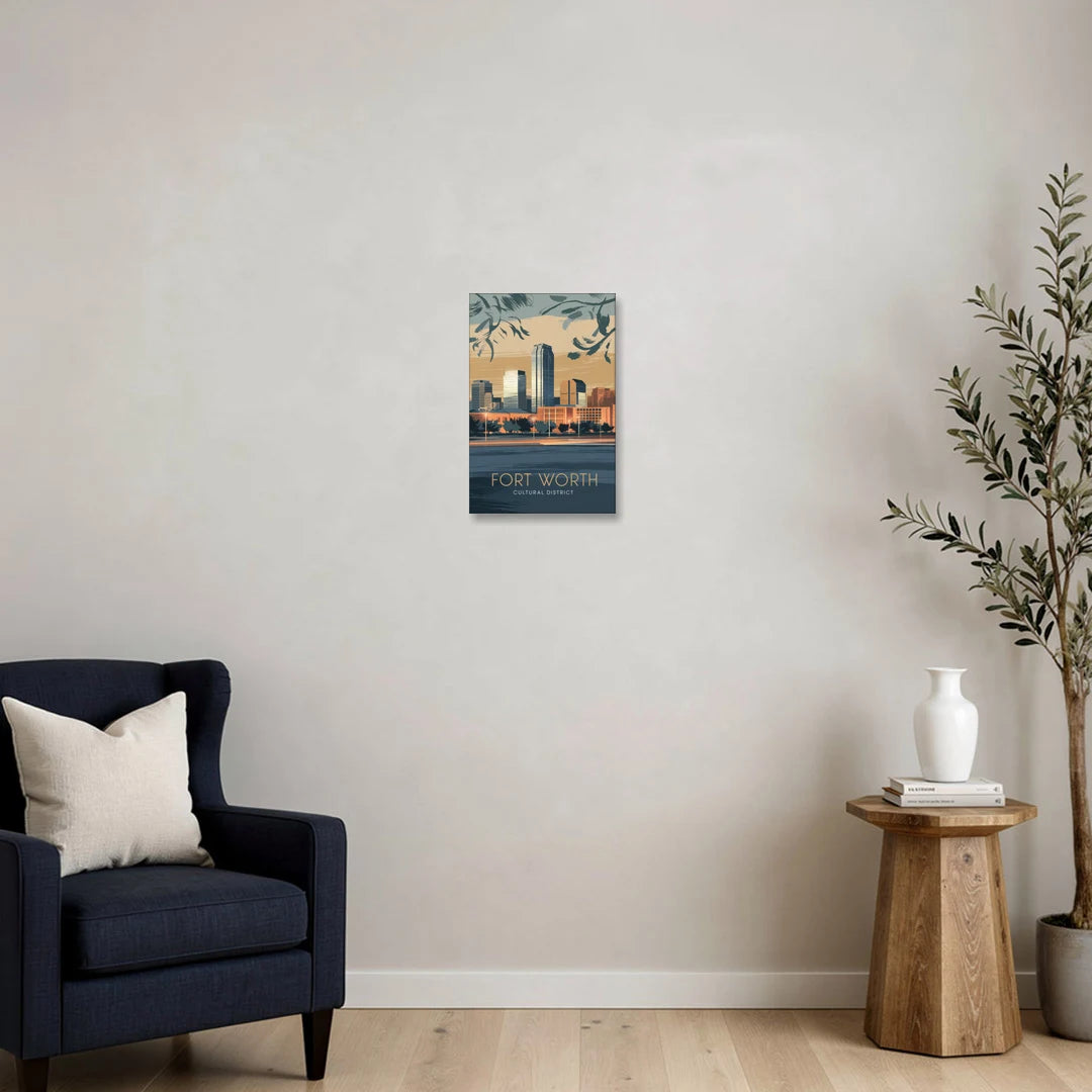 Fort Worth Cultural District Vibes - Canvas Wall Art - Sofa - 12x18