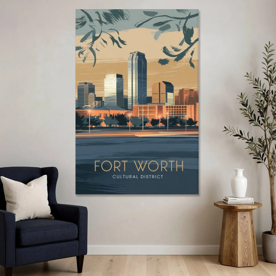 Fort Worth Cultural District Vibes - Canvas Wall Art - Sofa - 40x60