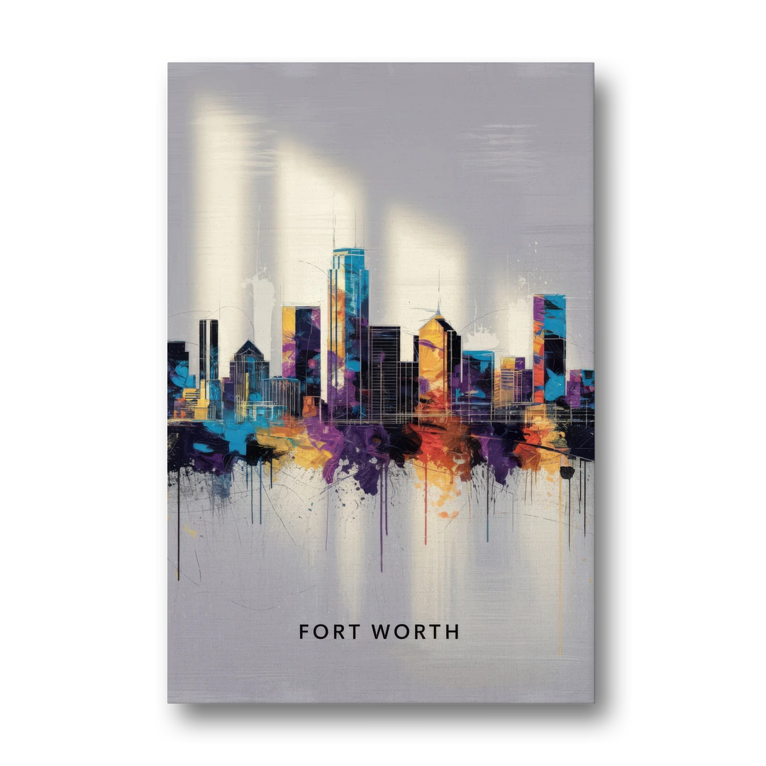 Fort Worth Downtown Skyline - Canvas Wall Art - Front
