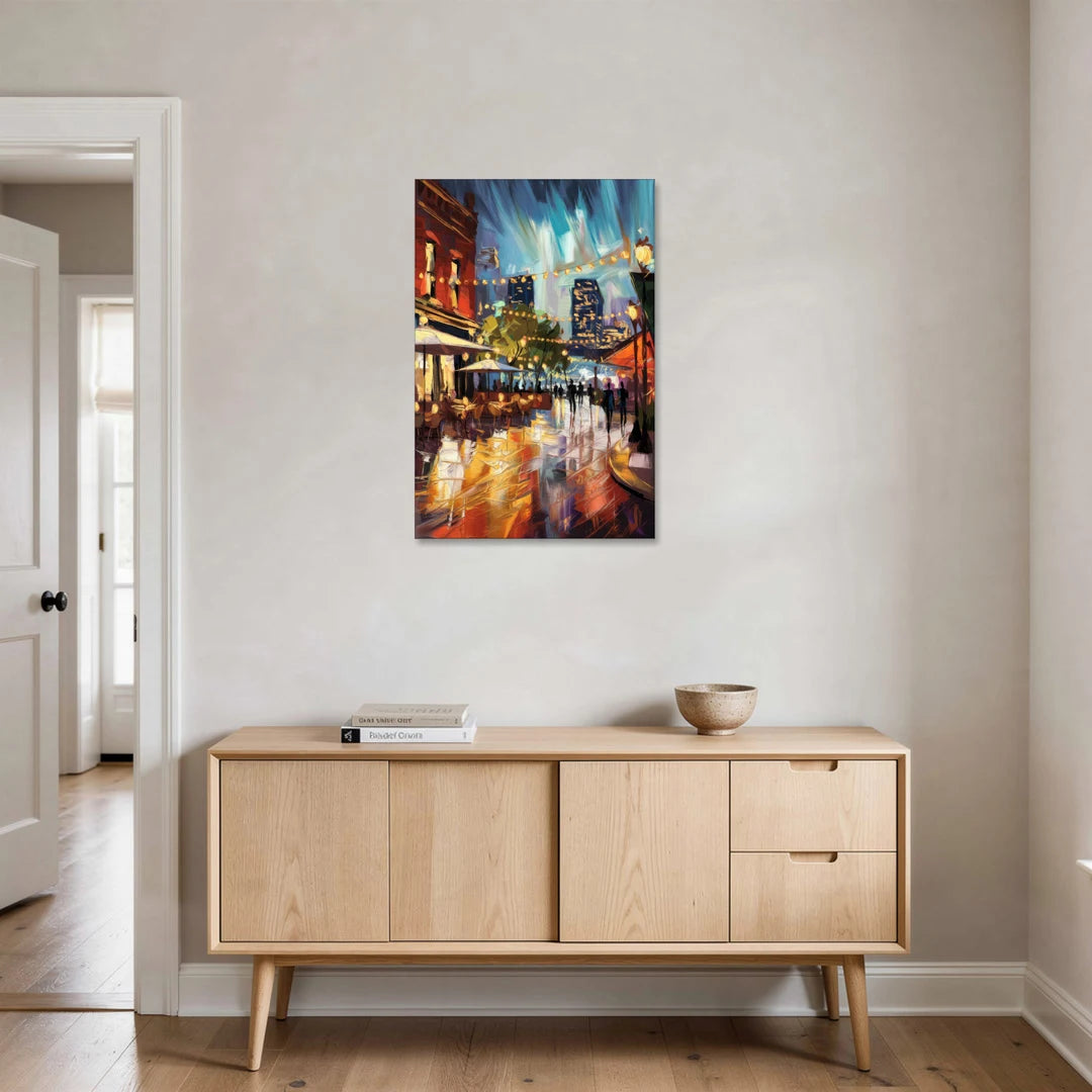 Fort Worth Sundance Square Lights - Canvas Wall Art - Coffee Table - 24x36