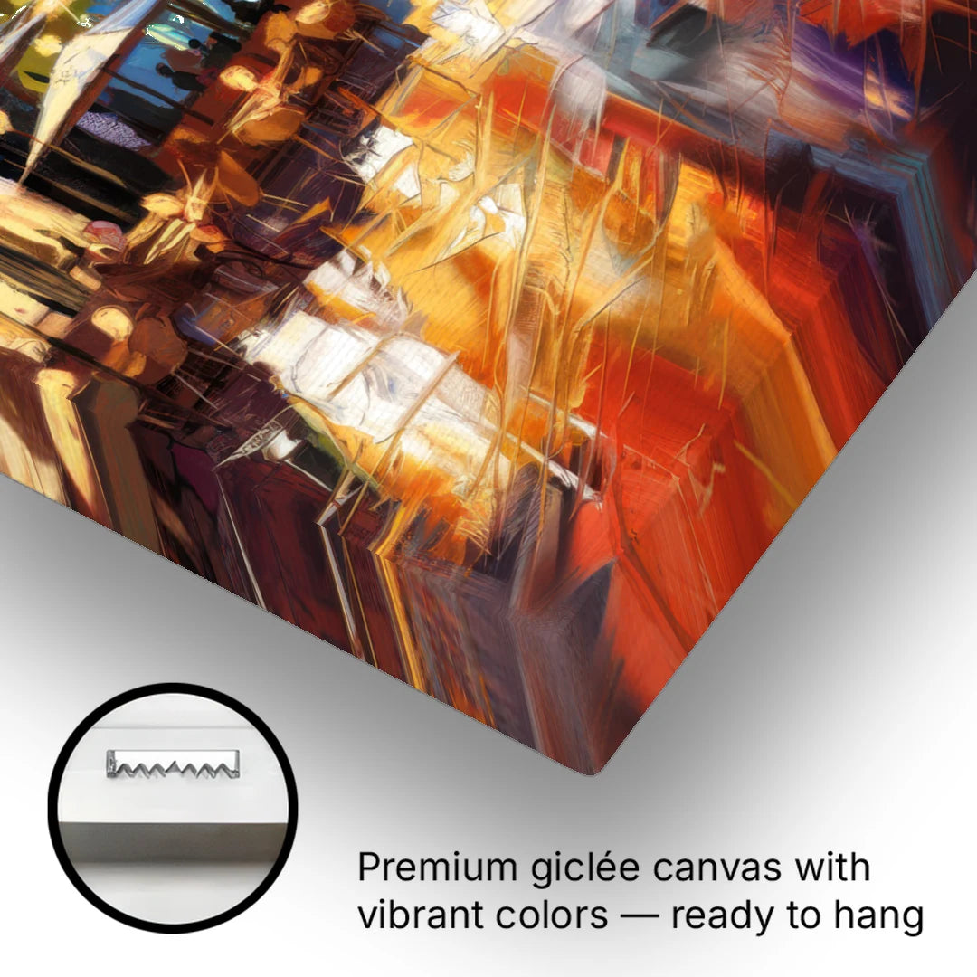 Fort Worth Sundance Square Lights - Canvas Wall Art - Gallery Wrap Corner