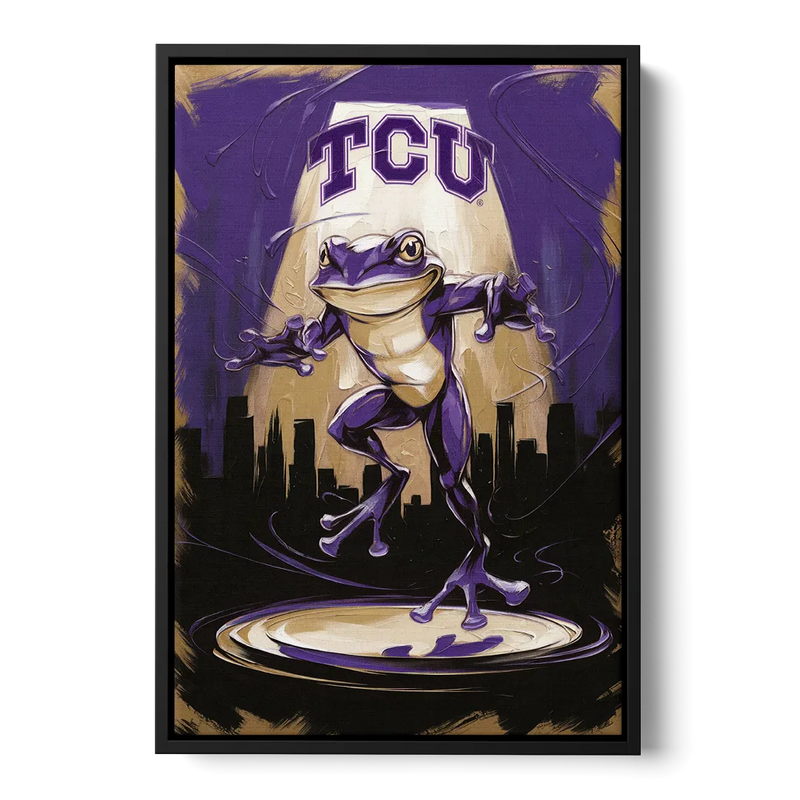 Fort Worth TCU Horned Frogs Pride Front - Black Canvas Wall Art