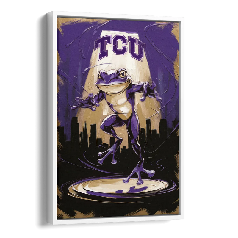 Fort Worth TCU Horned Frogs Pride Side - White Canvas Wall Art