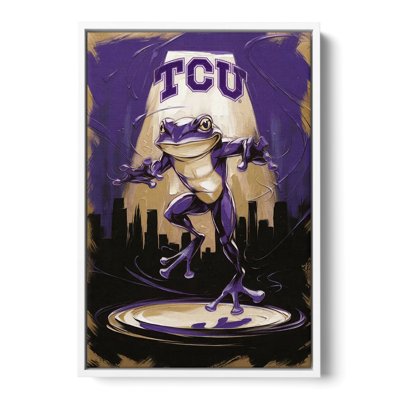 Fort Worth TCU Horned Frogs Pride Front - White Canvas Wall Art