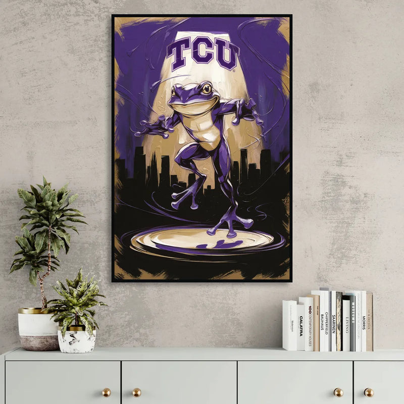 Fort Worth TCU Horned Frogs Pride Sitting Room - Black Canvas Wall Art