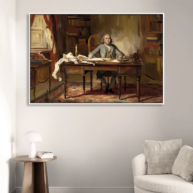 Franklin Historic Charm Sitting Room - White Canvas Wall Art
