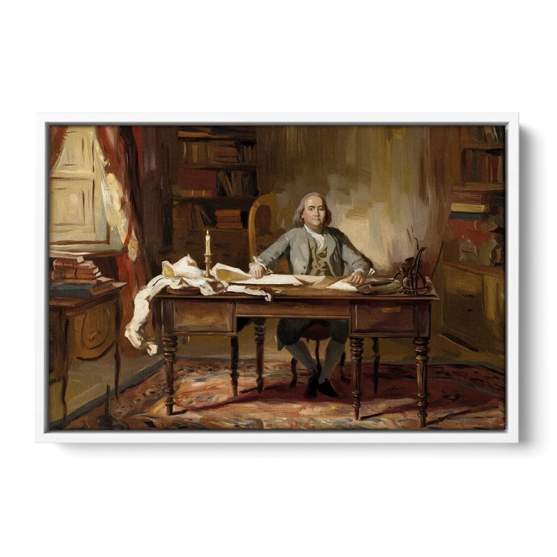 Franklin Historic Charm Front - White Canvas Wall Art