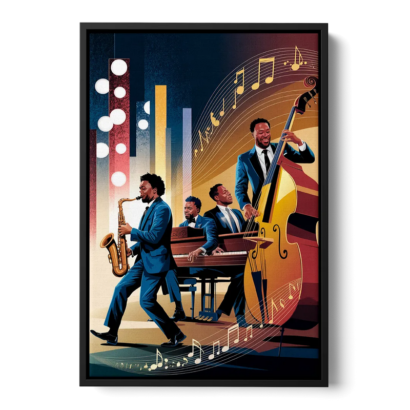 Franklin Music Legacy Front - Black Canvas Wall Art