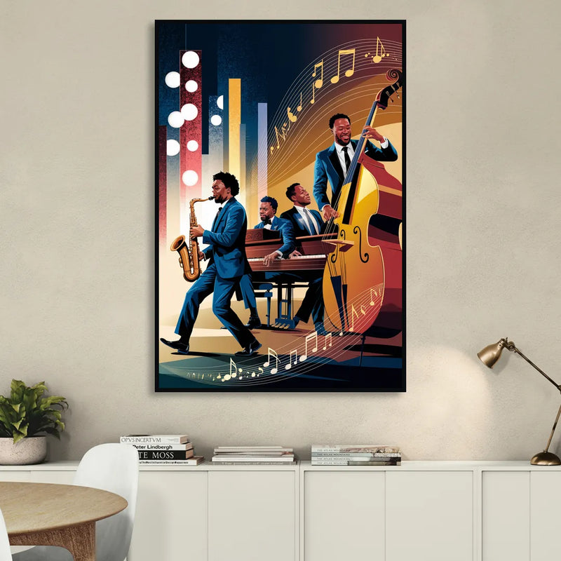 Franklin Music Legacy Living Room - Black Canvas Wall Art