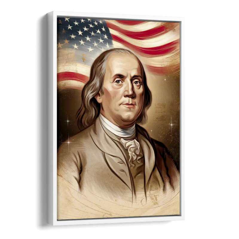 Franklin Patriotic Spirit Side - White Canvas Wall Art