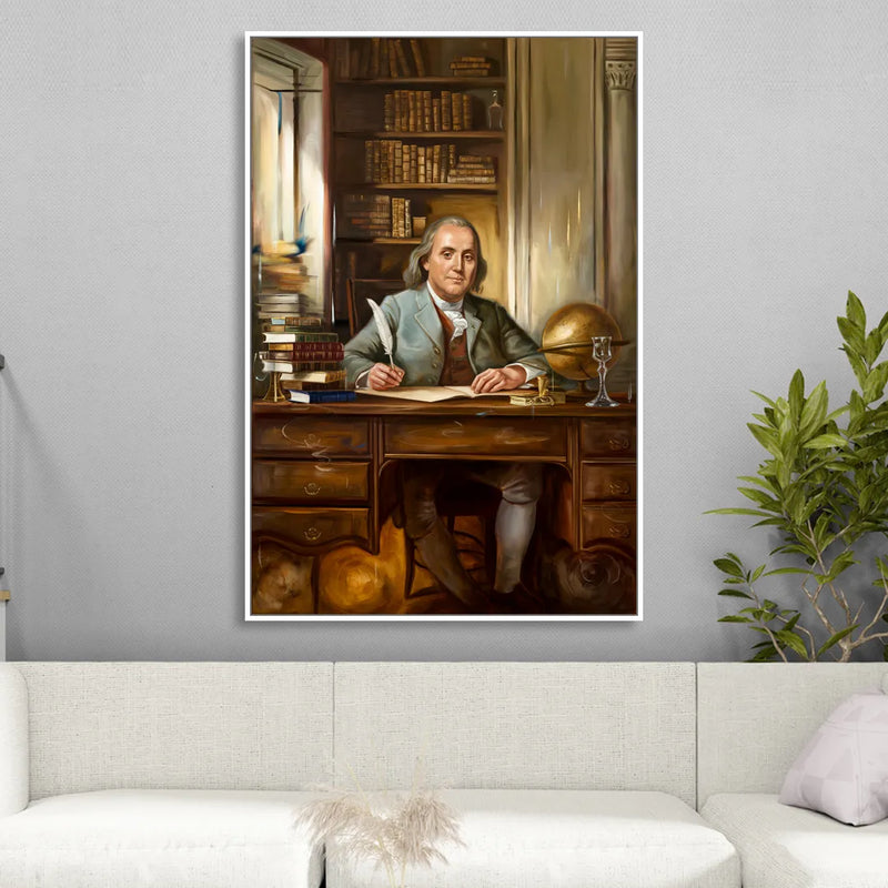 Franklin Timeless Elegance Living Room - White Canvas Wall Art