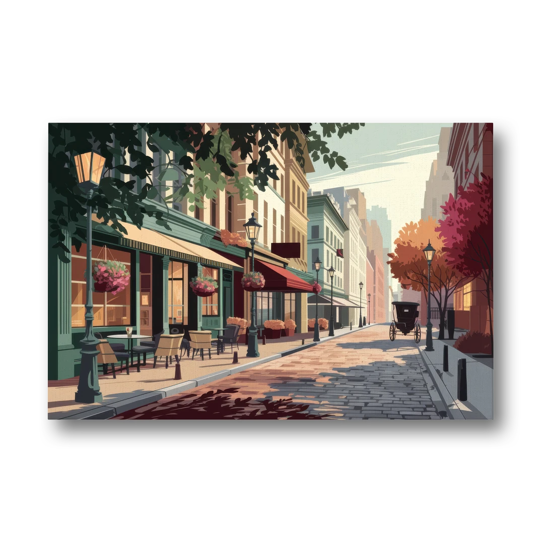 Franklin Vintage Streets - Canvas Wall Art - Front