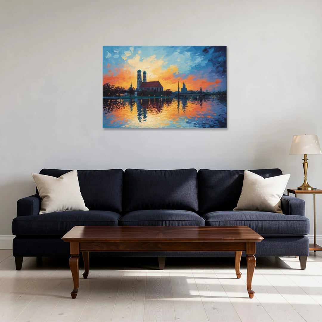 Frauenkirche Silhouette - Canvas Wall Art - Sofa - 36x24