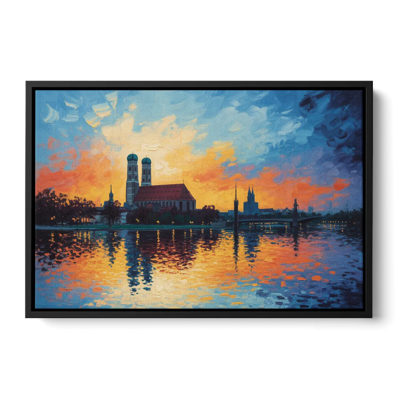 Frauenkirche Silhouette Front - Black Canvas Wall Art
