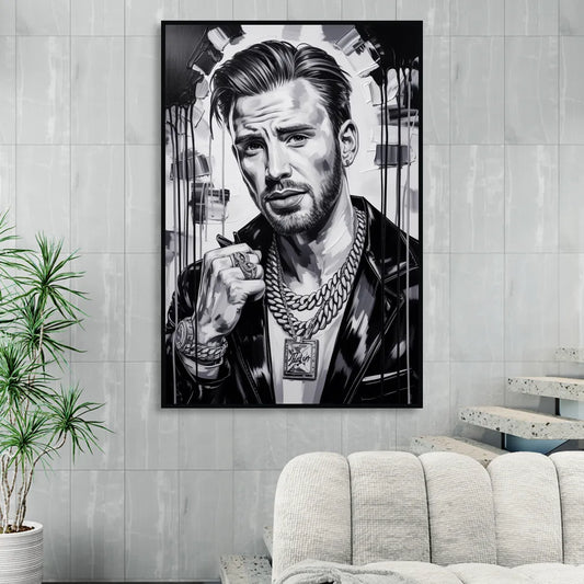 Freedom Born Living Room - Black Canvas Wall Art