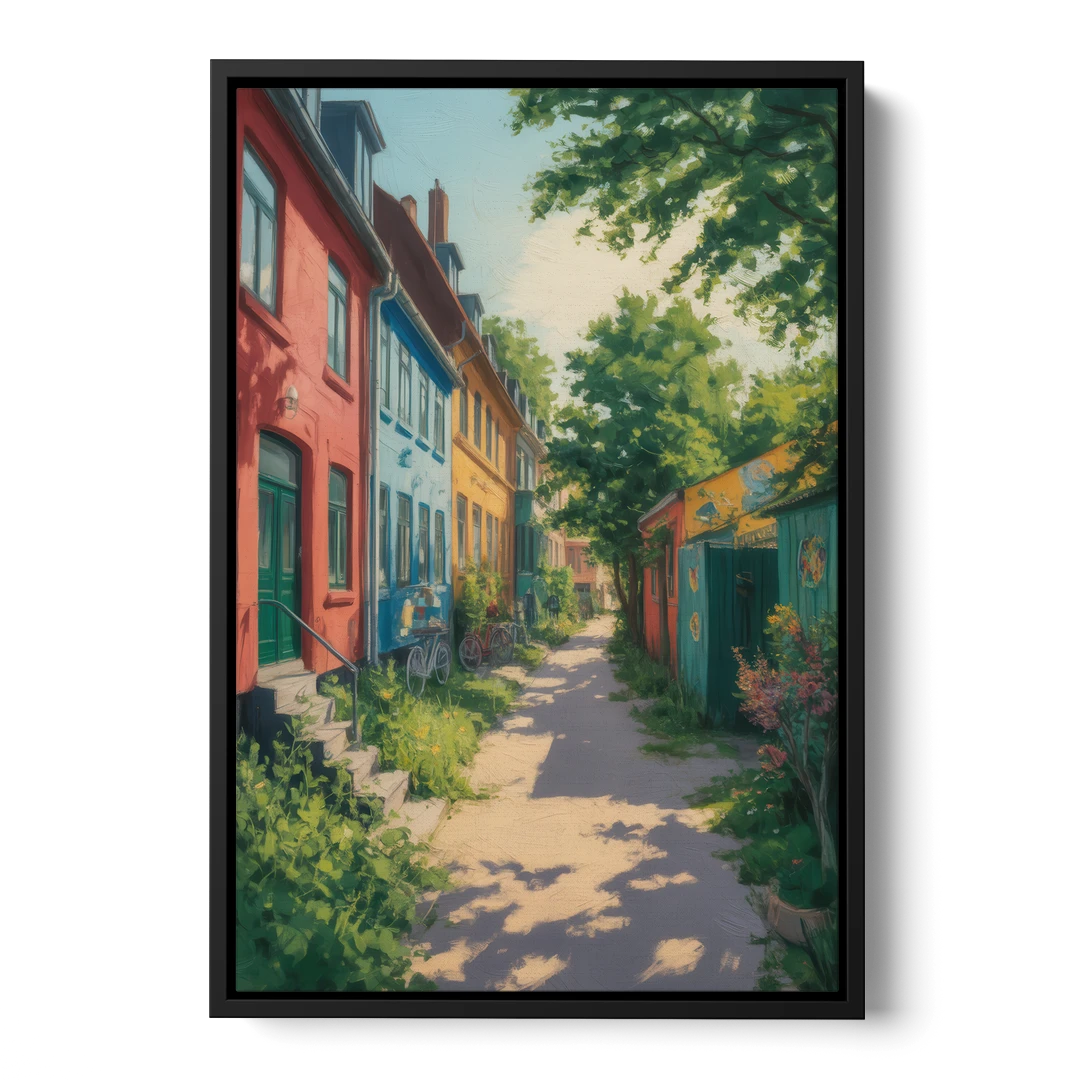 Freetown Christiania - Black Framed Canvas Wall Art - Front