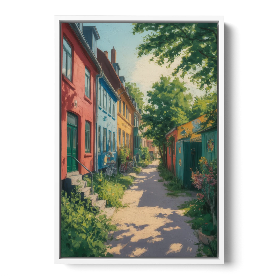 Freetown Christiania - White Framed Canvas Wall Art - Front