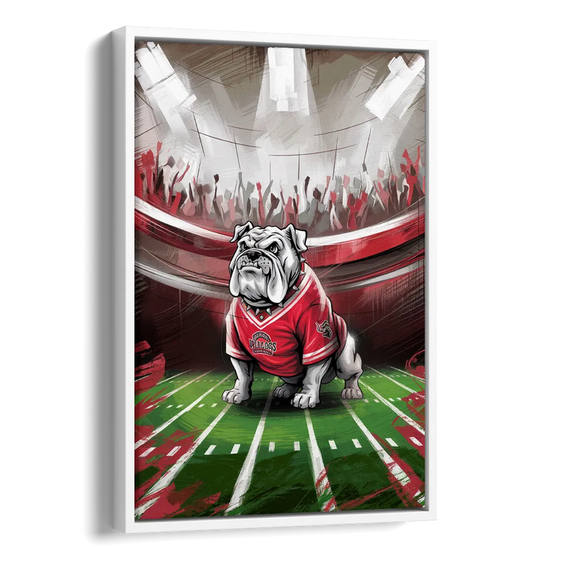 Fresno Bulldogs Game Day Side - White Canvas Wall Art