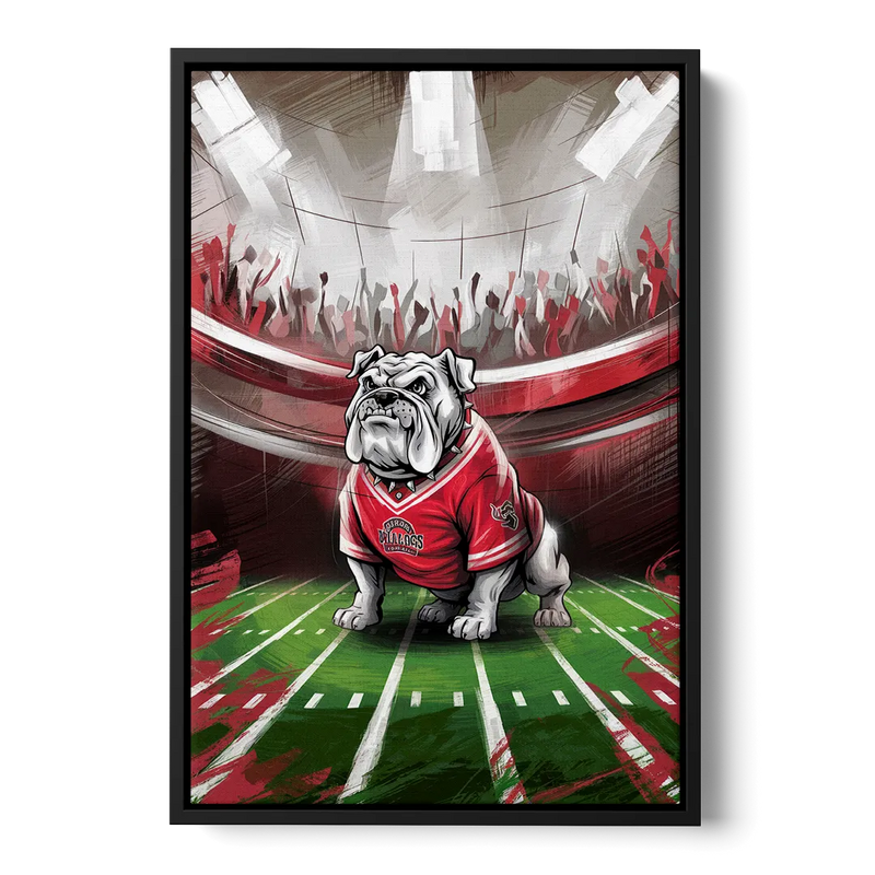 Fresno Bulldogs Game Day Front - Black Canvas Wall Art
