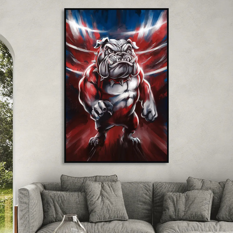 Fresno Bulldogs Legacy Living Room - Black Canvas Wall Art