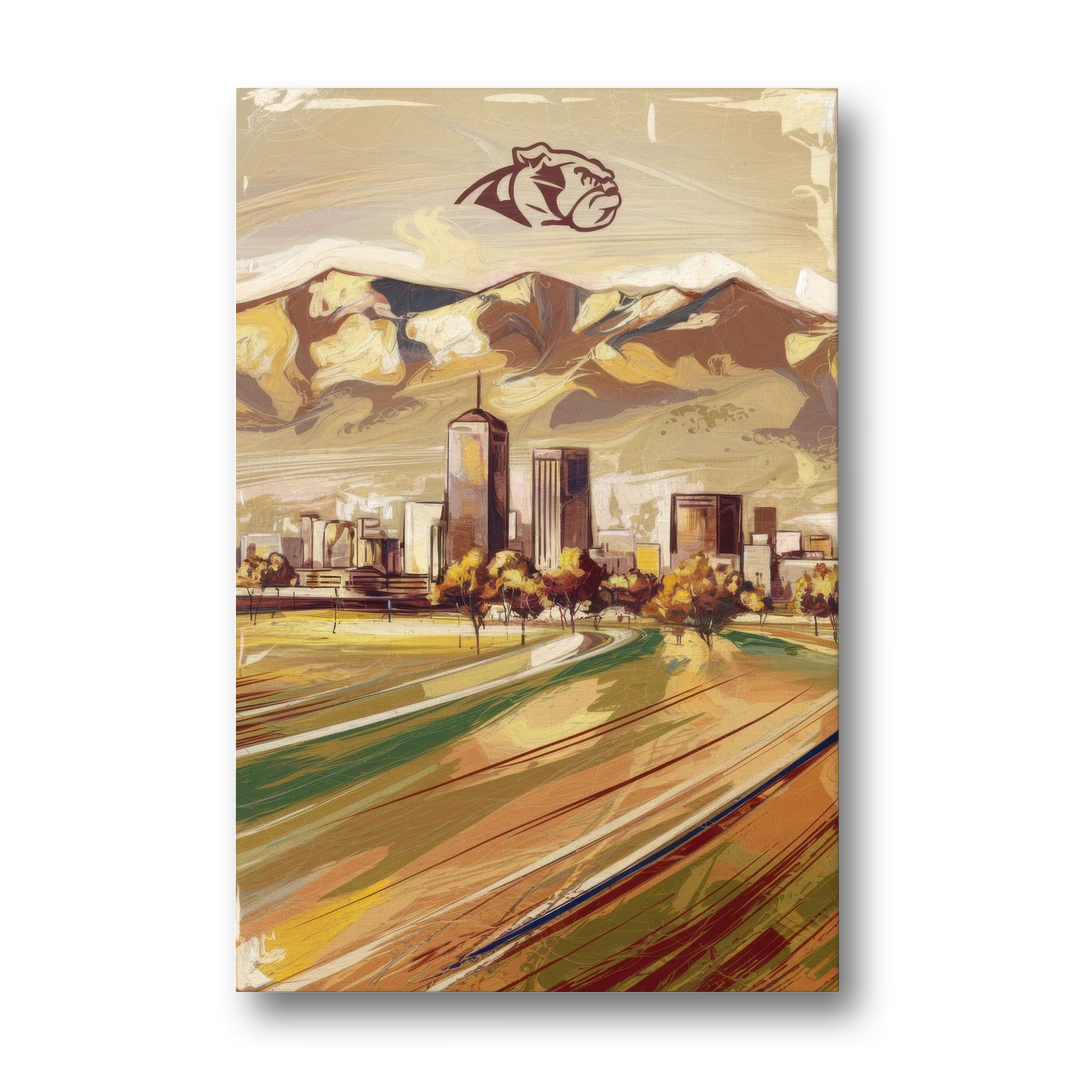 Fresno Cityscape and Team Spirit - Canvas Wall Art - Front