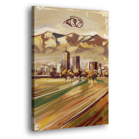 Fresno Cityscape and Team Spirit - Canvas Wall Art