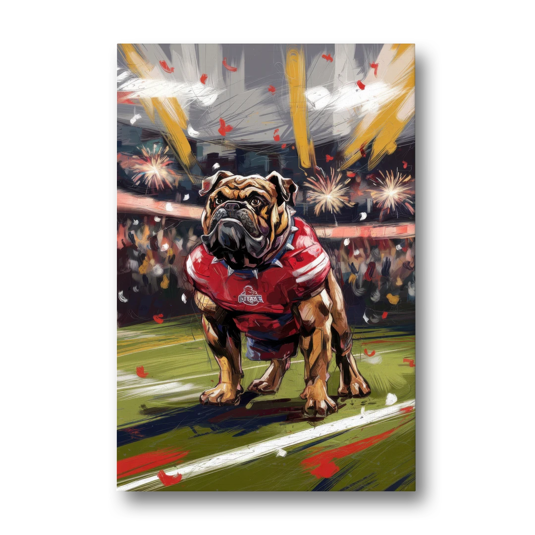 Fresno State Bulldogs Championship Glory - Canvas Wall Art - Front